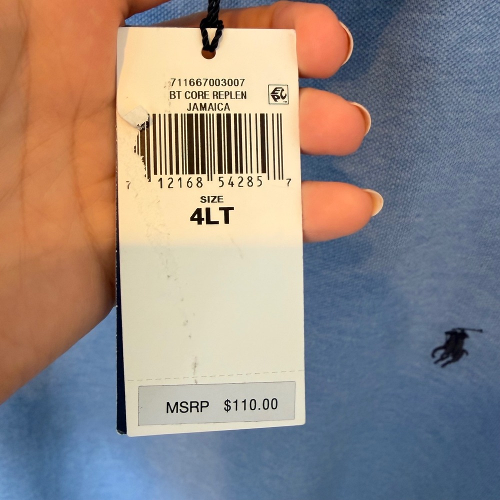 Polo Ralph Lauren Classic Fit Collared Polo Shirt (4XLT) NEW Cotton Blue Preppy - Picture 6 of 15
